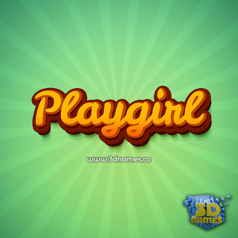 playgirl in Green Rays style - 3D name wallpaper