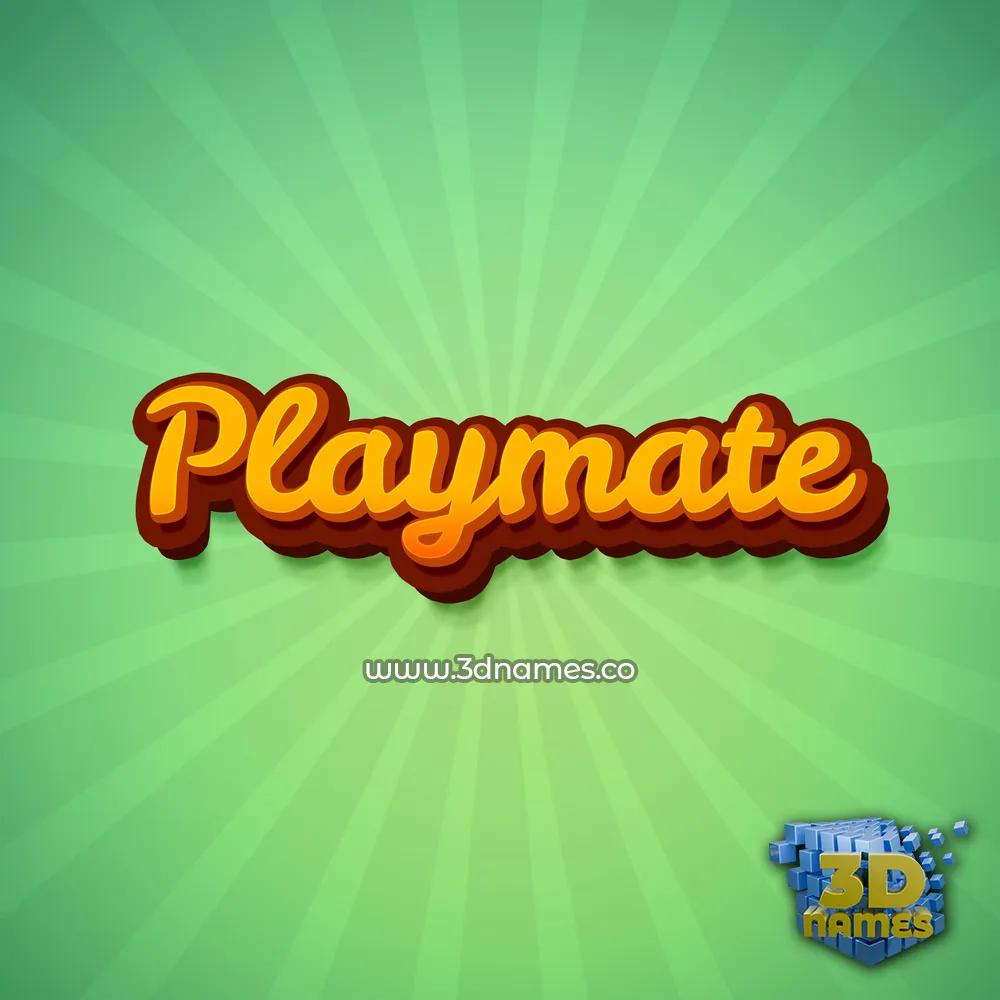 playmate in Green Rays style - 3D name wallpaper