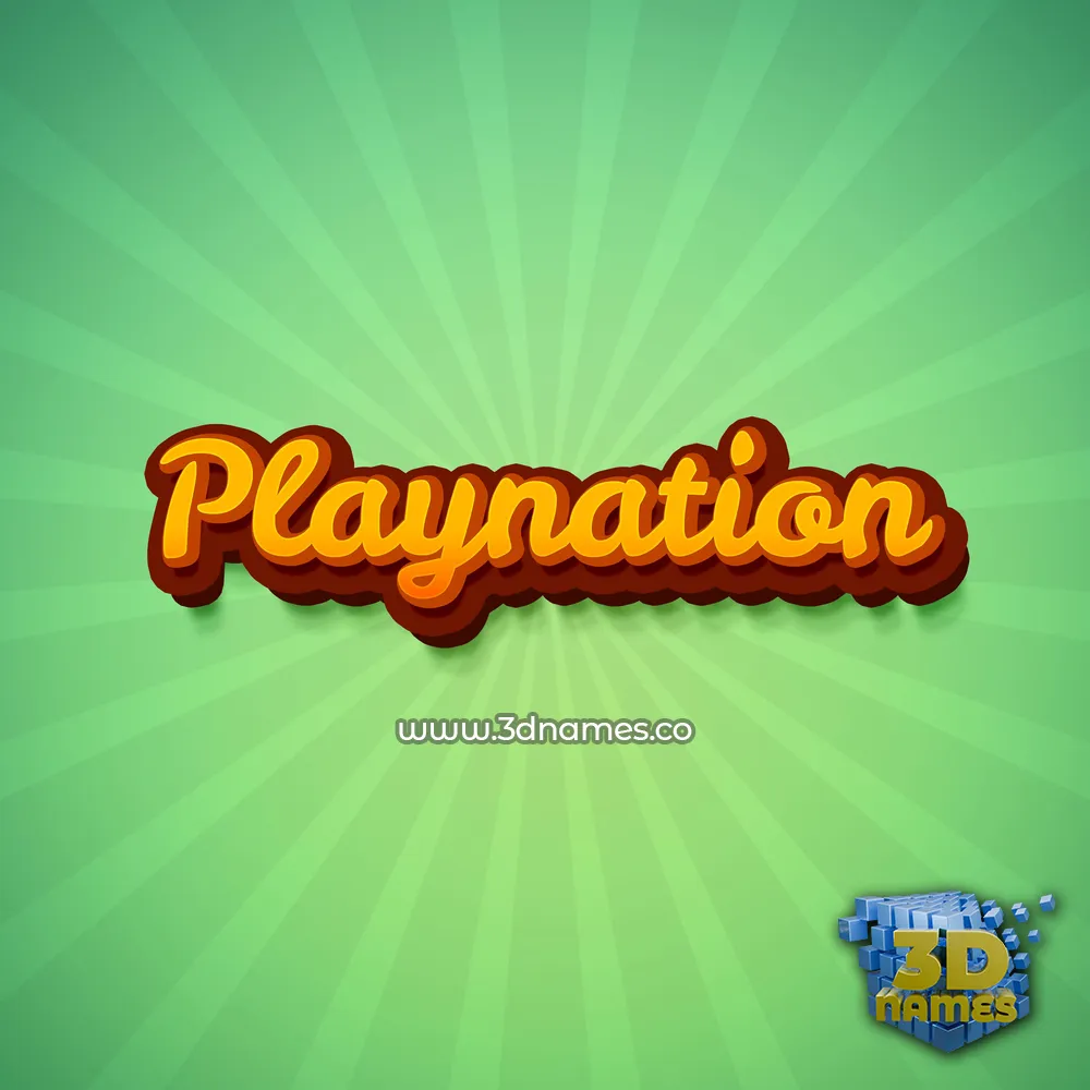 playnation in Green Rays style - 3D name wallpaper