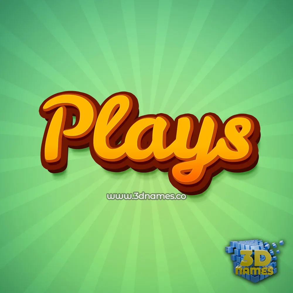 plays in Green Rays style - 3D name wallpaper