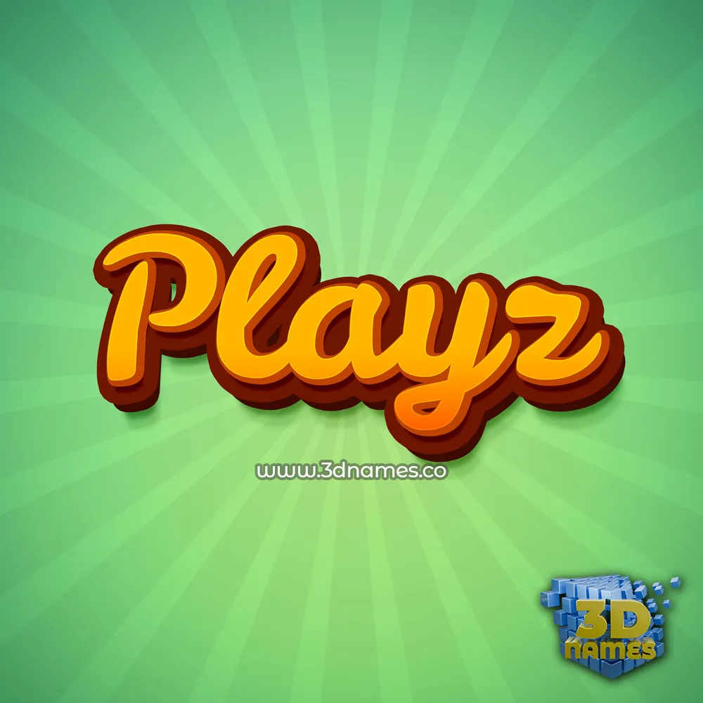 playz in Green Rays style - 3D name wallpaper