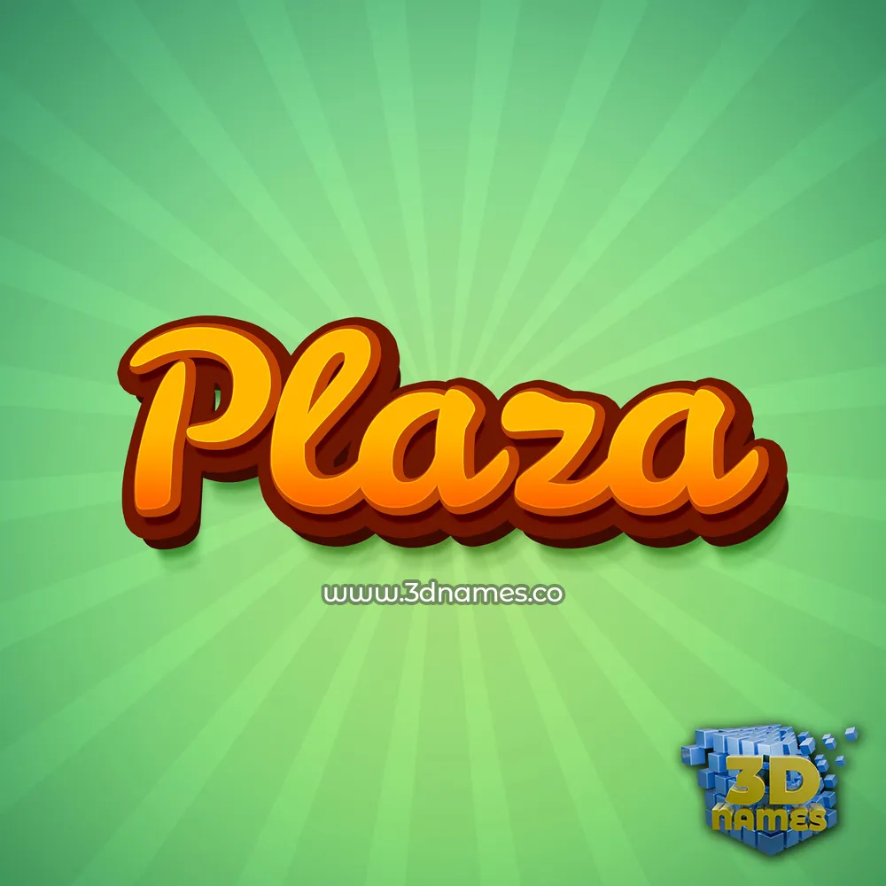 plaza in Green Rays style - 3D name wallpaper