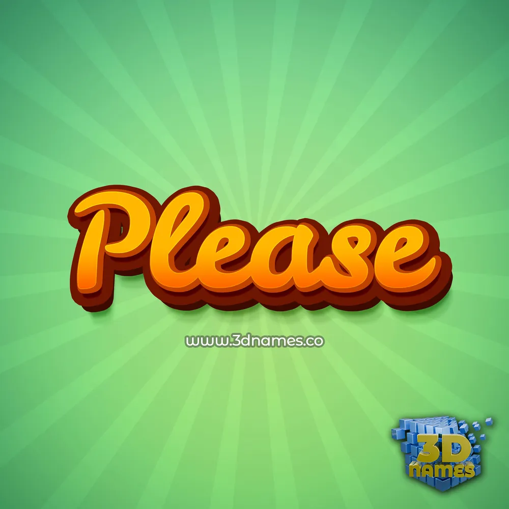 please in Green Rays style - 3D name wallpaper