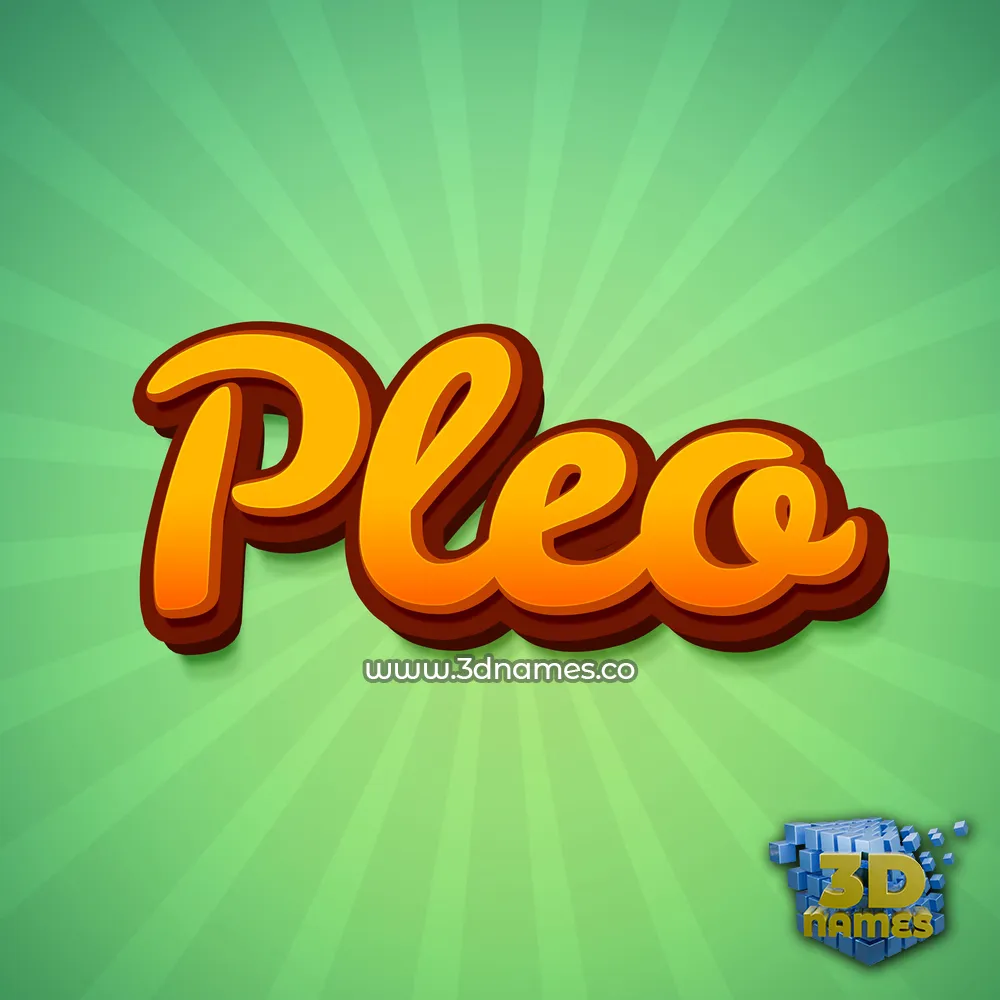 pleo in Green Rays style - 3D name wallpaper
