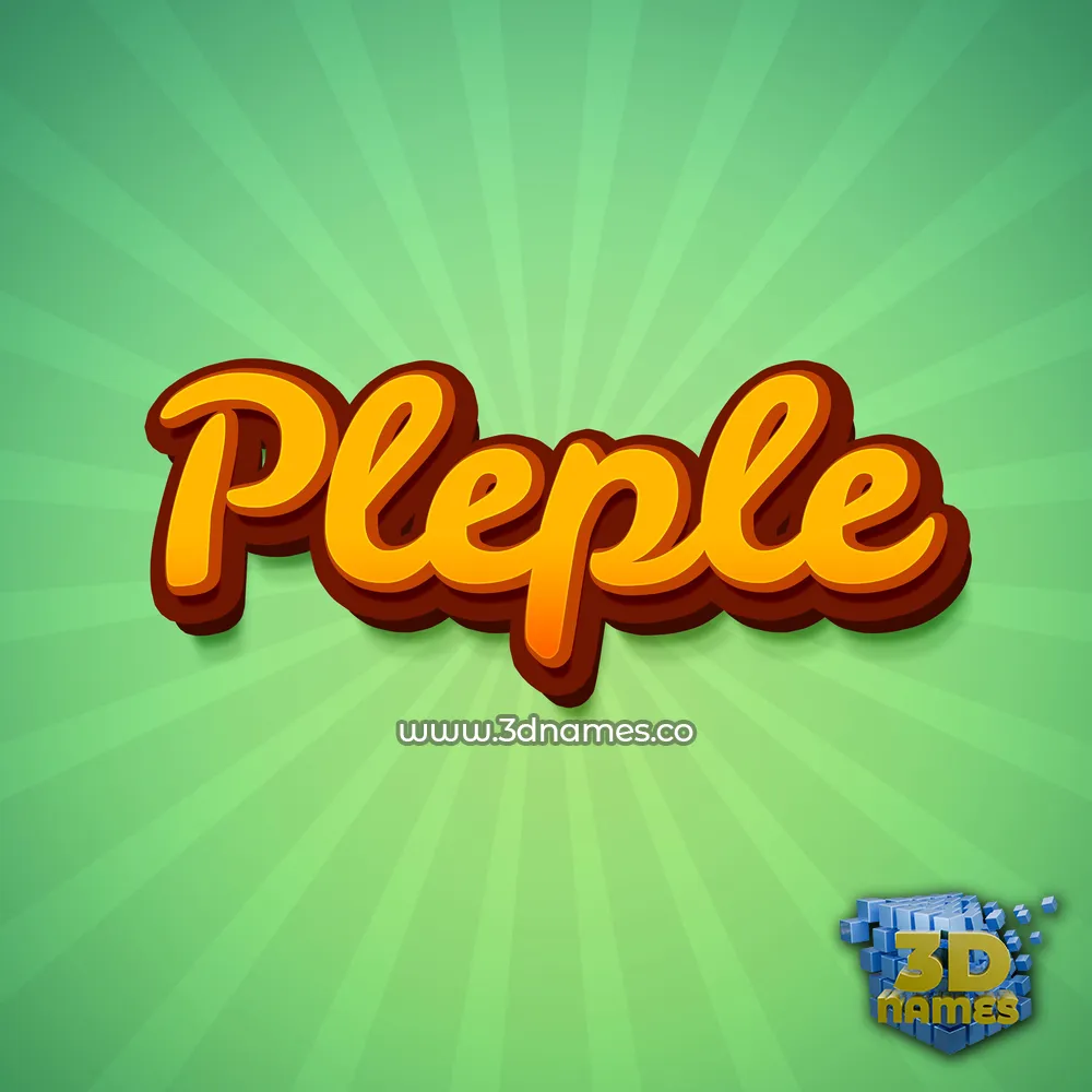 pleple in Green Rays style - 3D name wallpaper