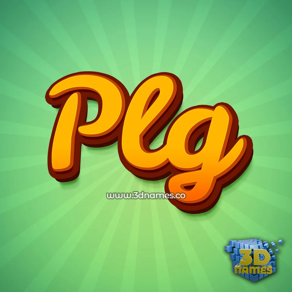 plg in Green Rays style - 3D name wallpaper