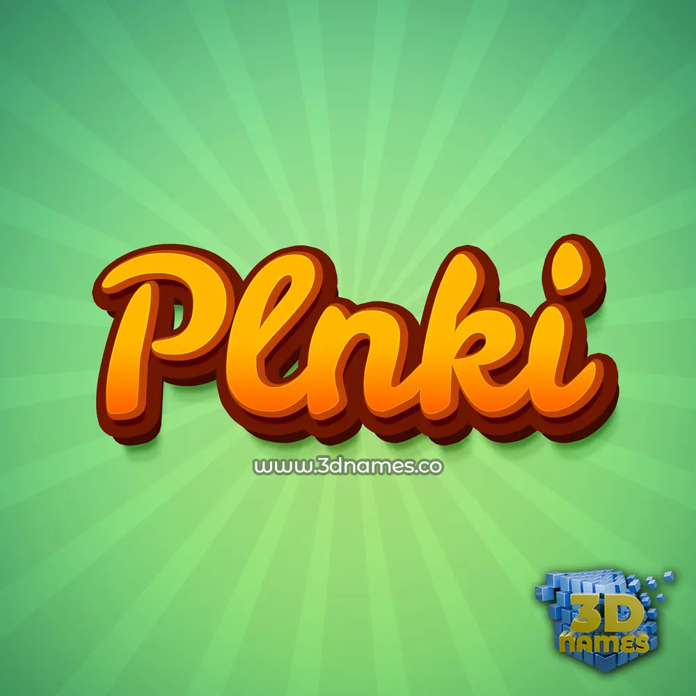 plnki in Green Rays style - 3D name wallpaper