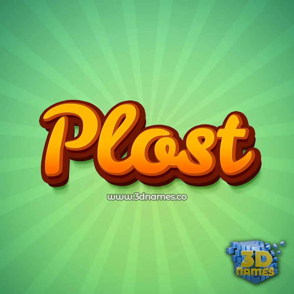 plost in Green Rays style - 3D name wallpaper