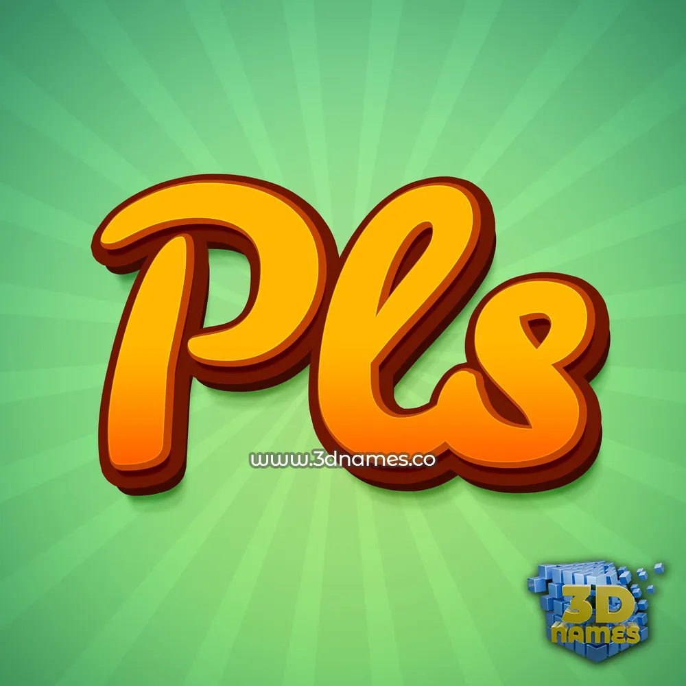pls in Green Rays style - 3D name wallpaper