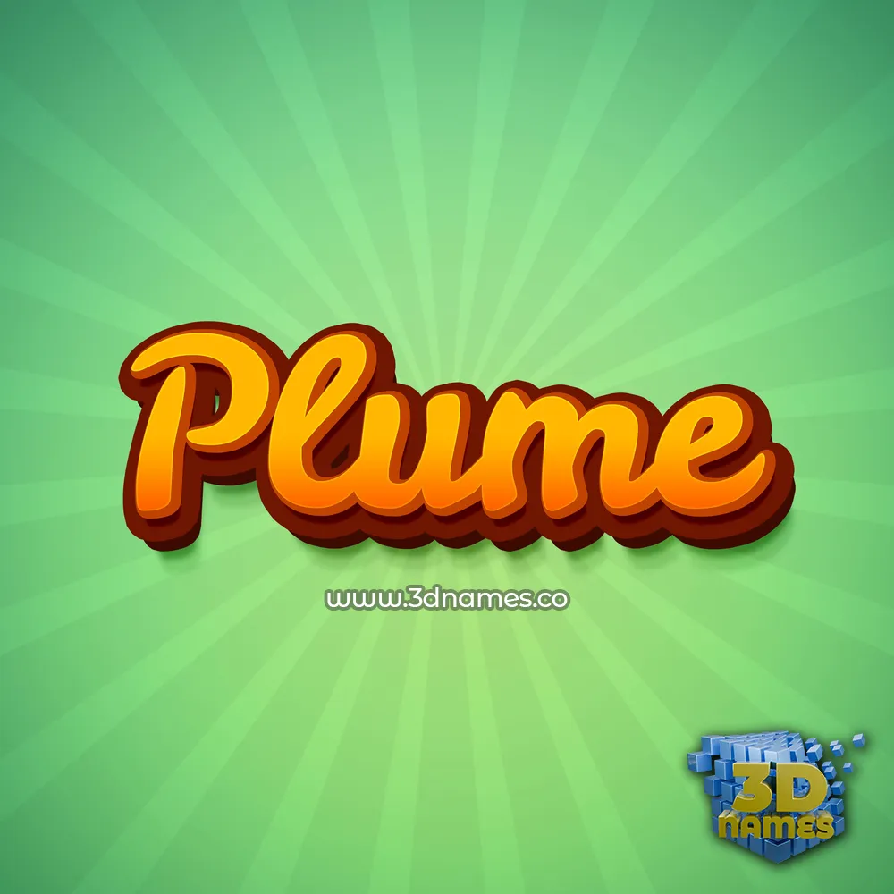 plume in Green Rays style - 3D name wallpaper