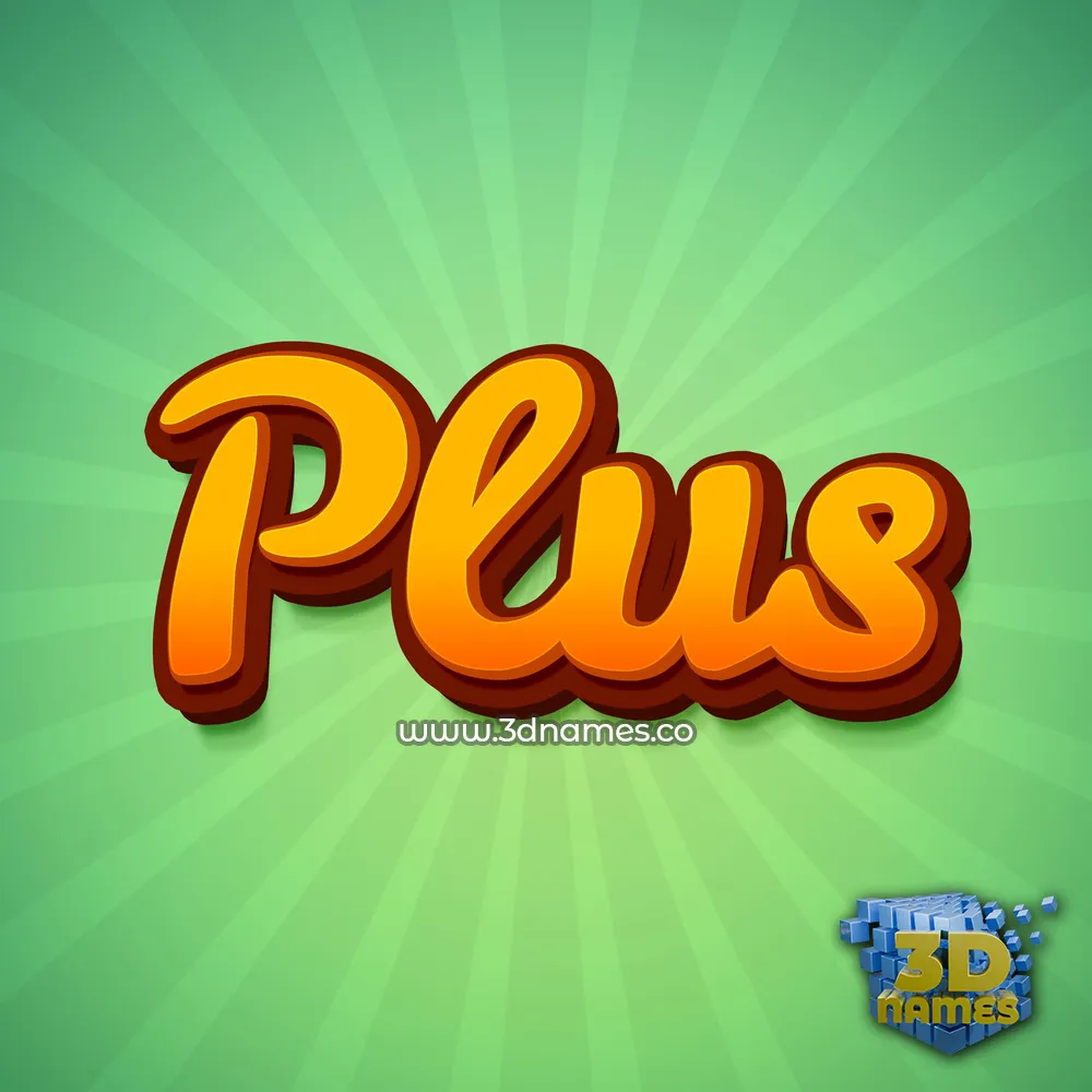 plus in Green Rays style - 3D name wallpaper