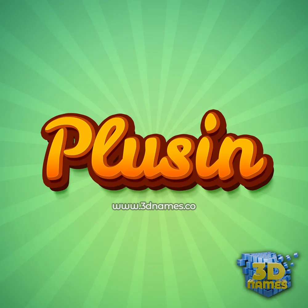 plusin in Green Rays style - 3D name wallpaper