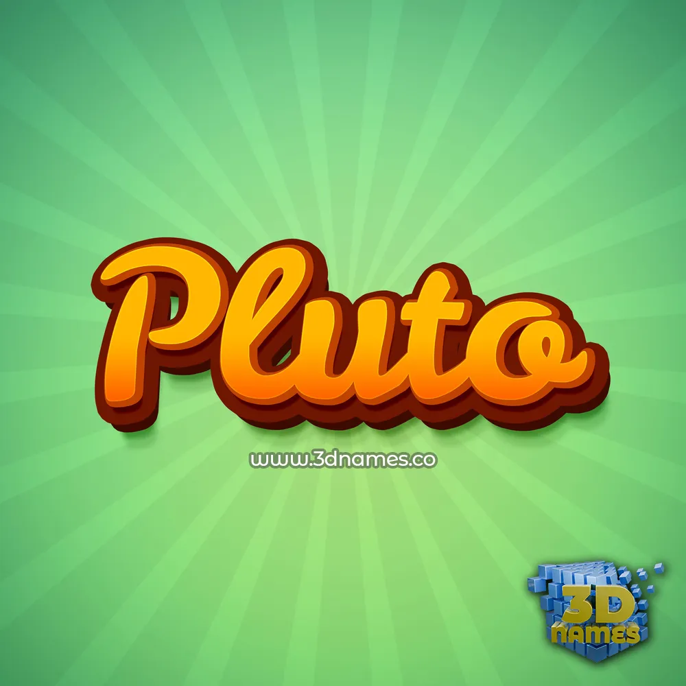 pluto in Green Rays style - 3D name wallpaper