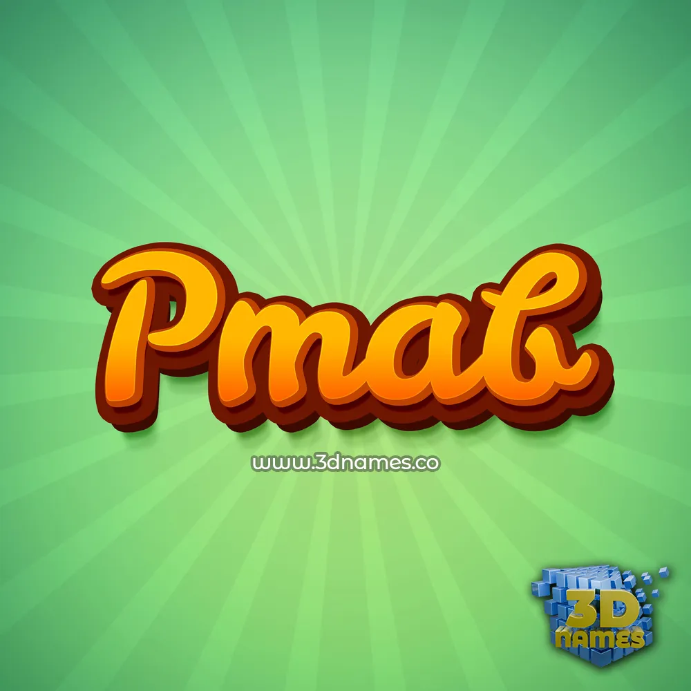 pmab in Green Rays style - 3D name wallpaper
