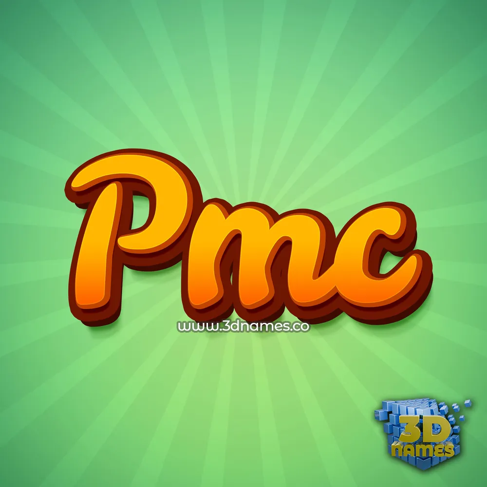 pmc in Green Rays style - 3D name wallpaper