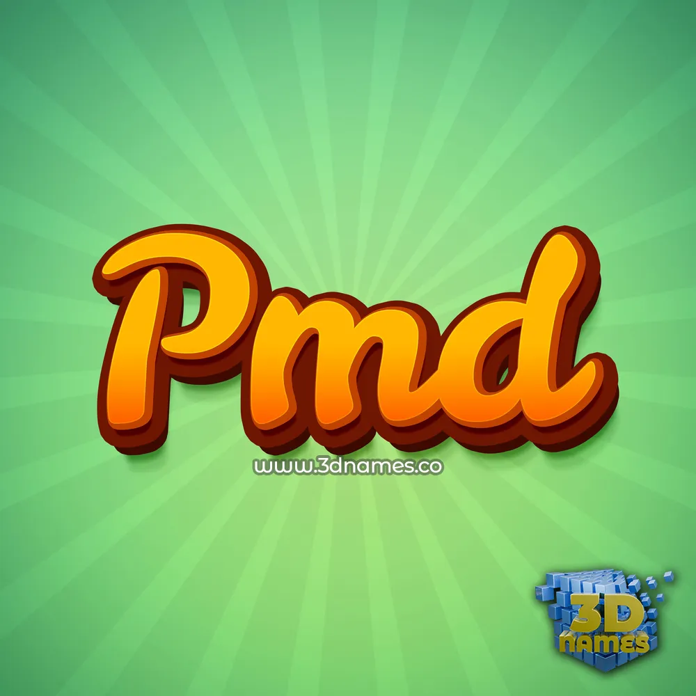 pmd in Green Rays style - 3D name wallpaper