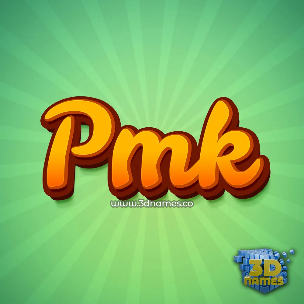 pmk in Green Rays style - 3D name wallpaper