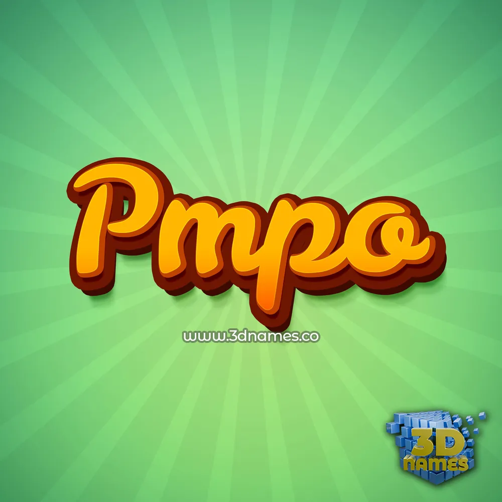 pmpo in Green Rays style - 3D name wallpaper