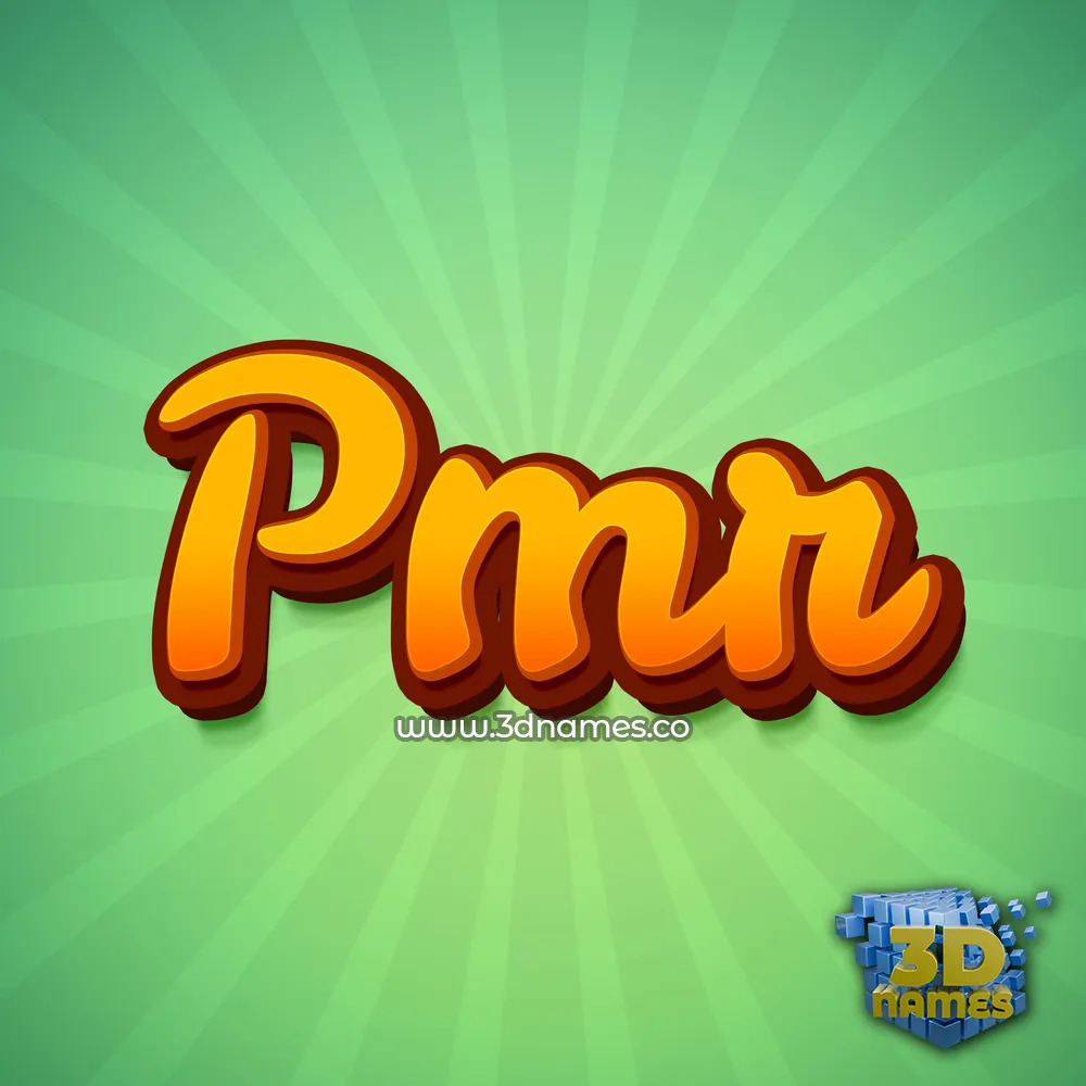 pmr in Green Rays style - 3D name wallpaper