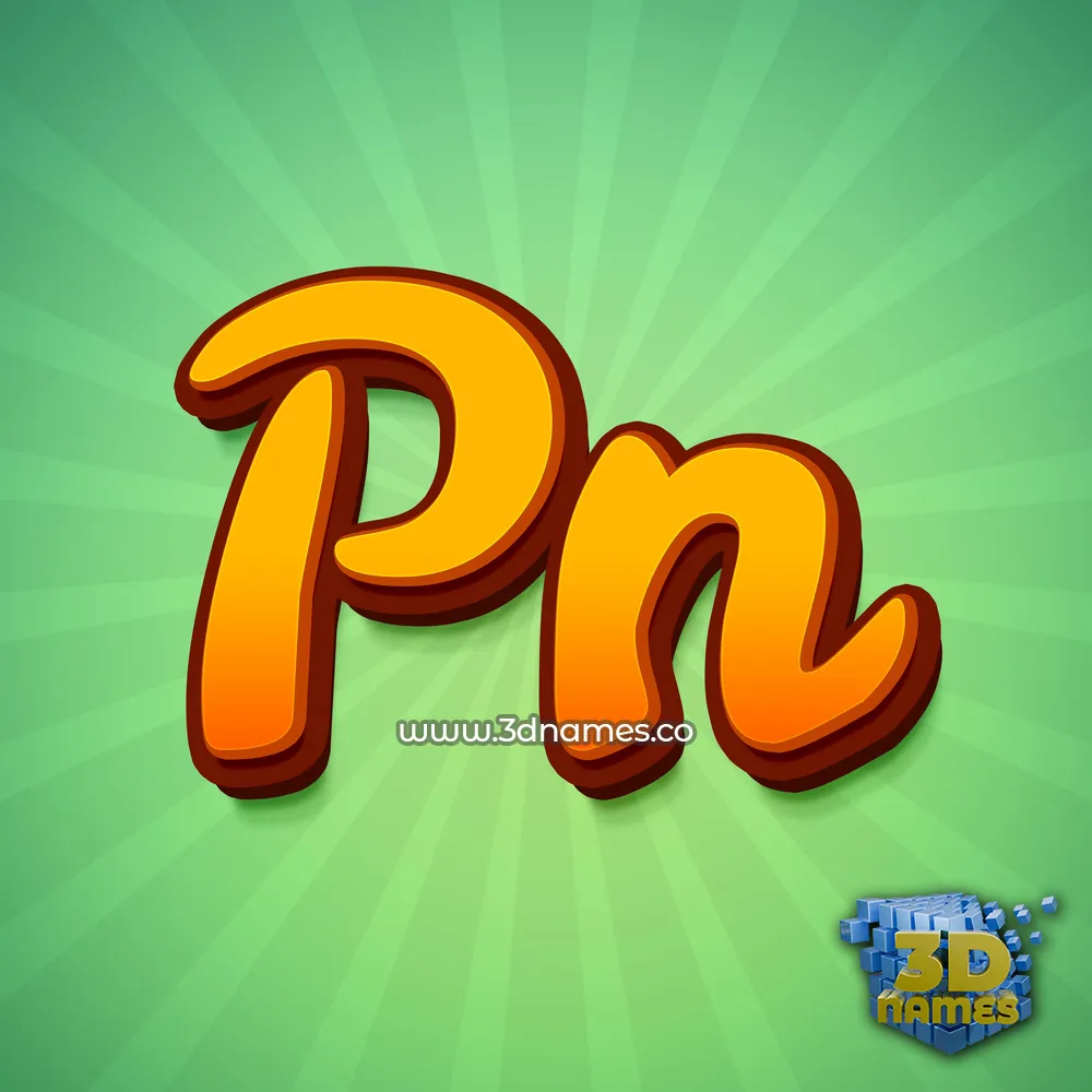 pn in Green Rays style - 3D name wallpaper