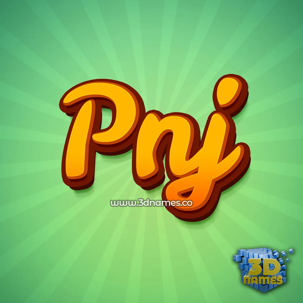 pnj in Green Rays style - 3D name wallpaper