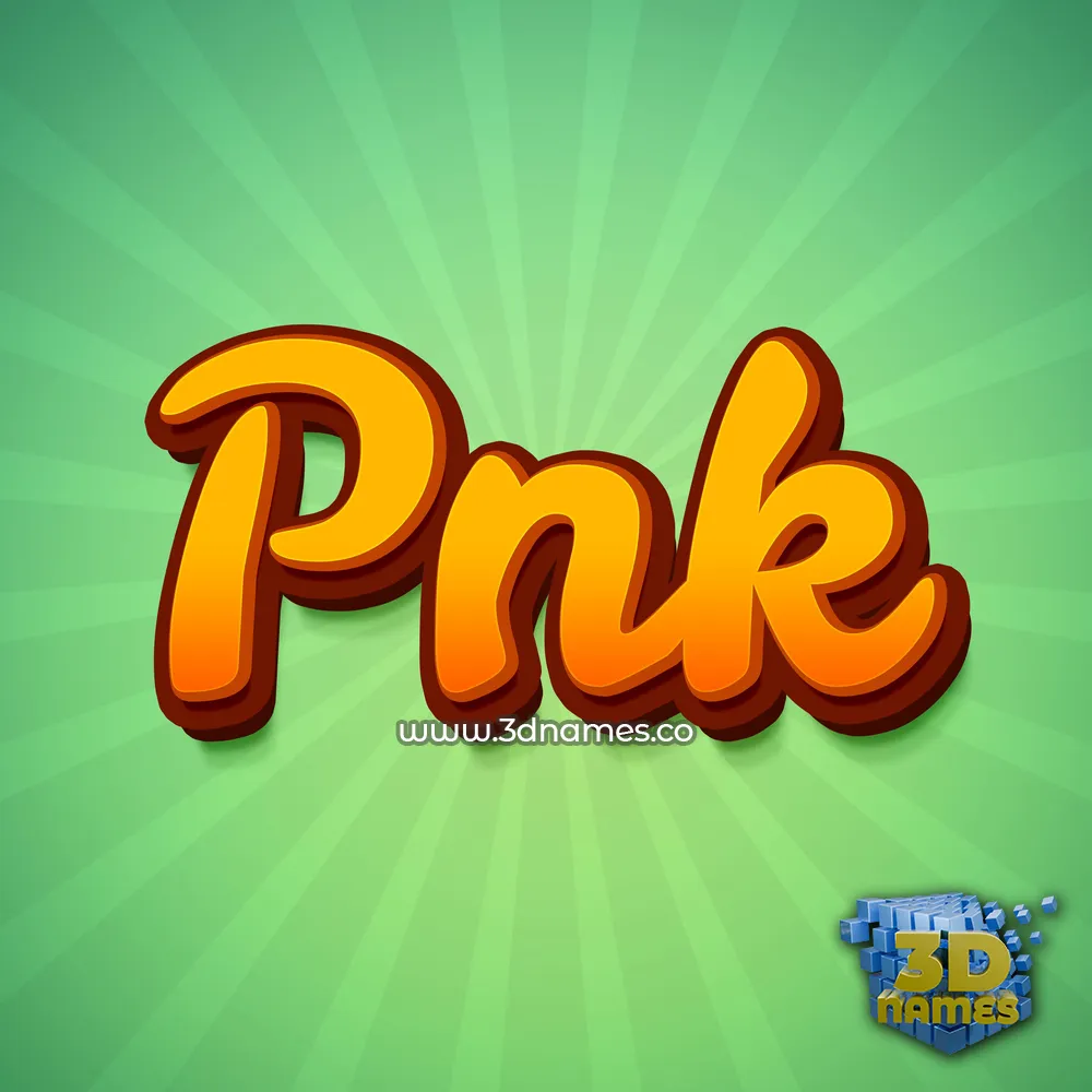 pnk in Green Rays style - 3D name wallpaper