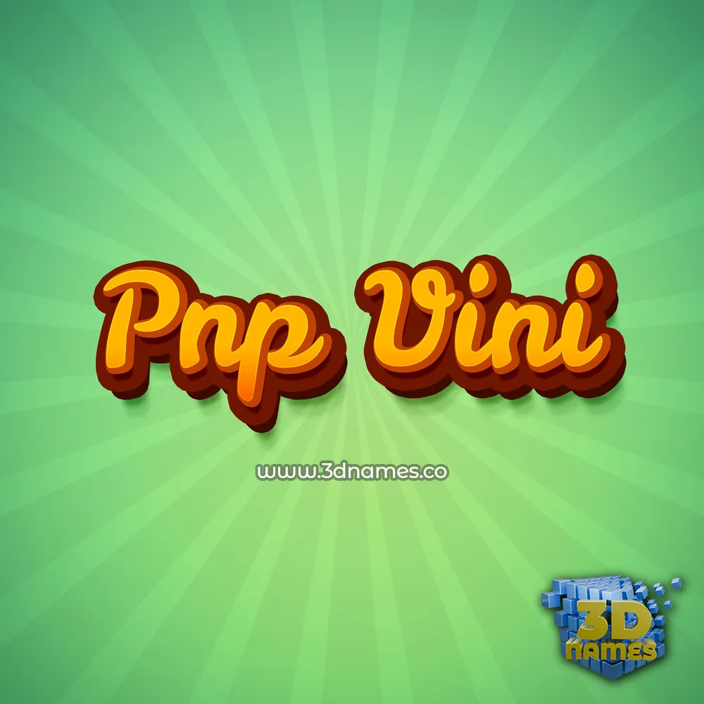 pnp vini in Green Rays style - 3D name wallpaper