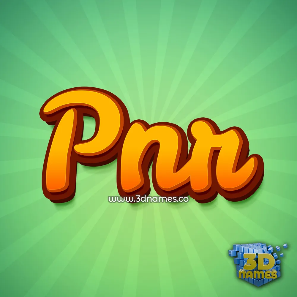 pnr in Green Rays style - 3D name wallpaper