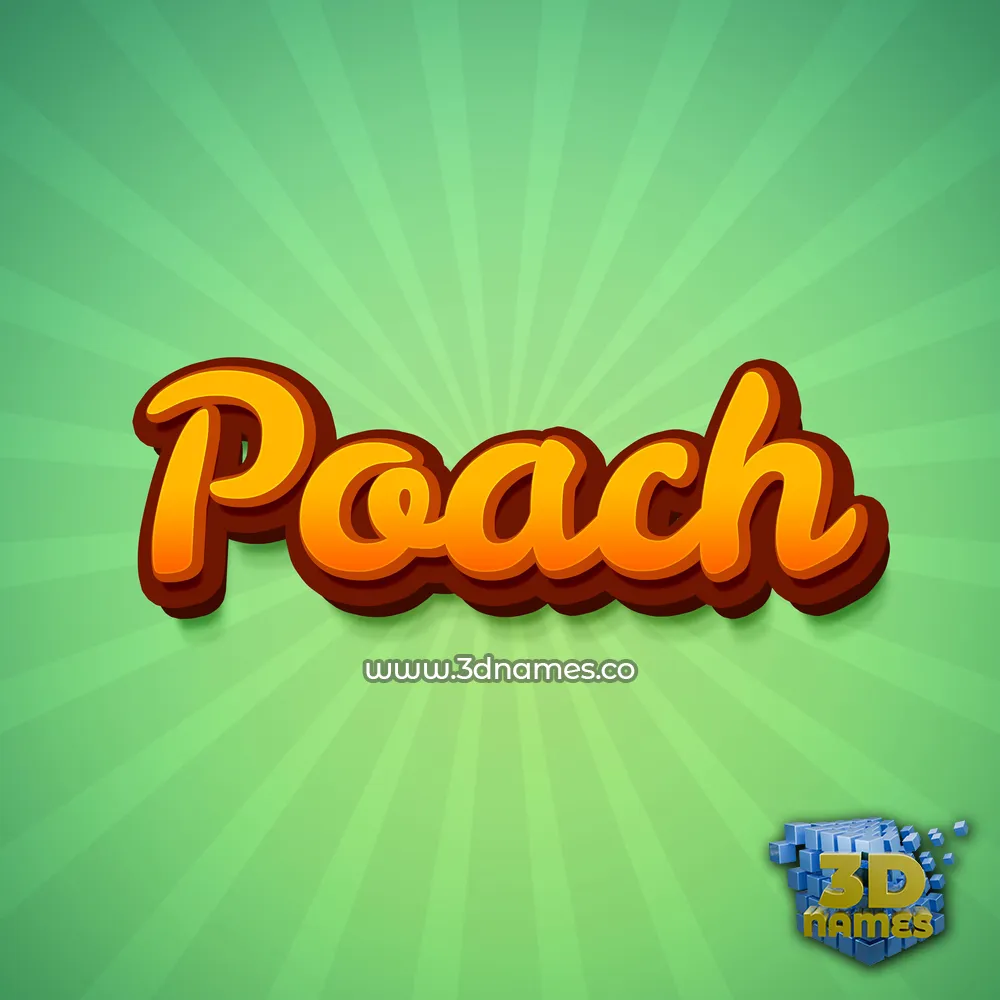 poach in Green Rays style - 3D name wallpaper