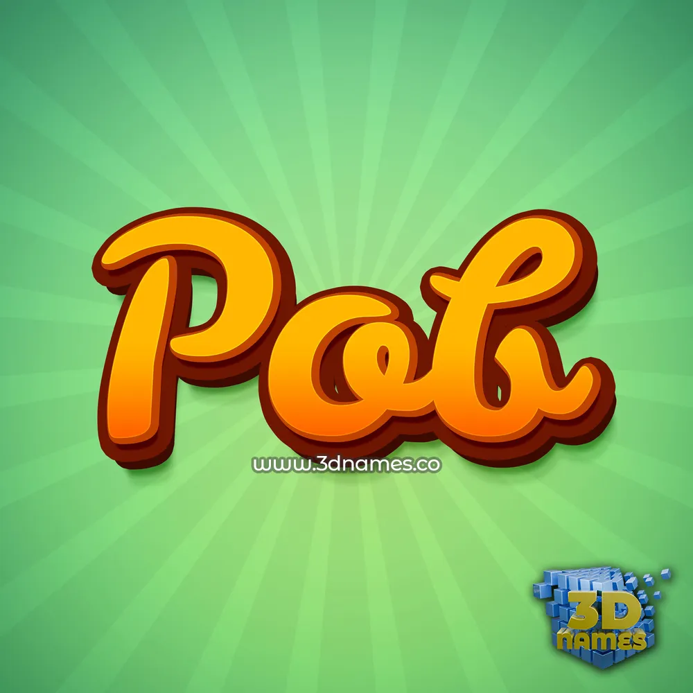 pob in Green Rays style - 3D name wallpaper