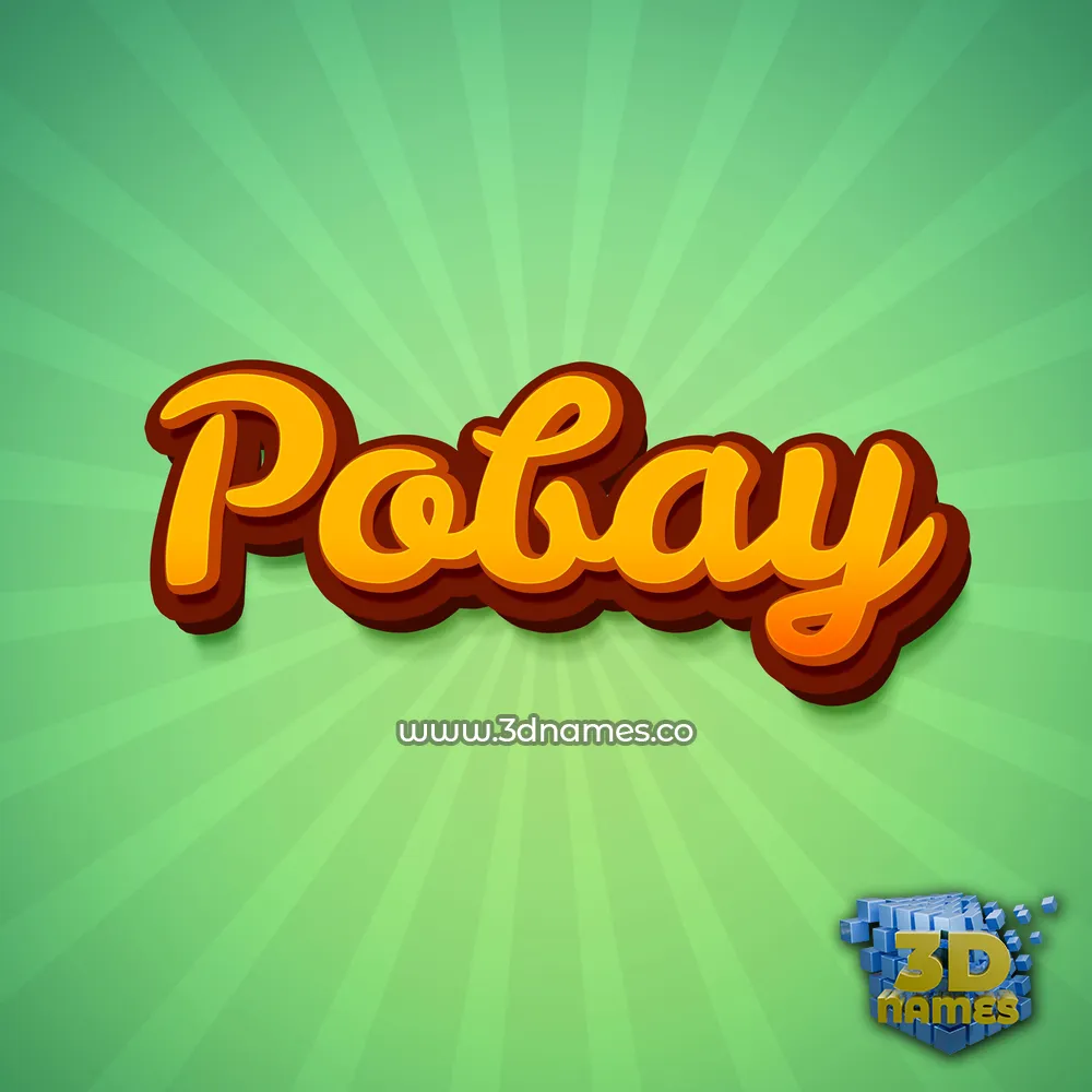pobay in Green Rays style - 3D name wallpaper