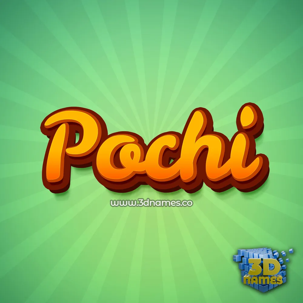 pochi in Green Rays style - 3D name wallpaper