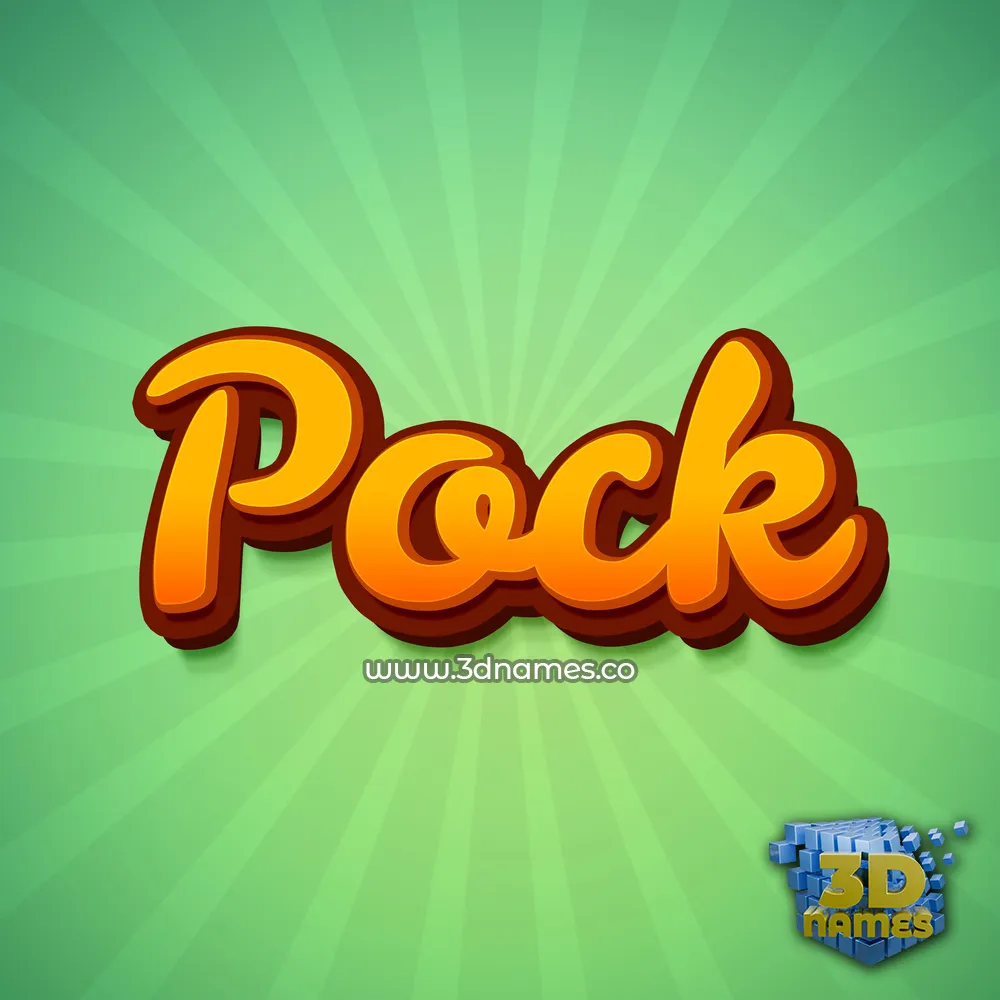 pock in Green Rays style - 3D name wallpaper