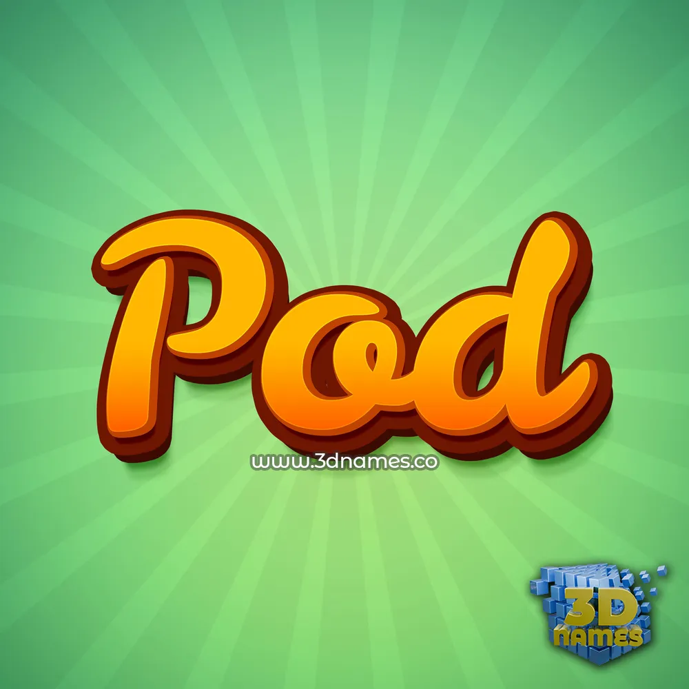 pod in Green Rays style - 3D name wallpaper