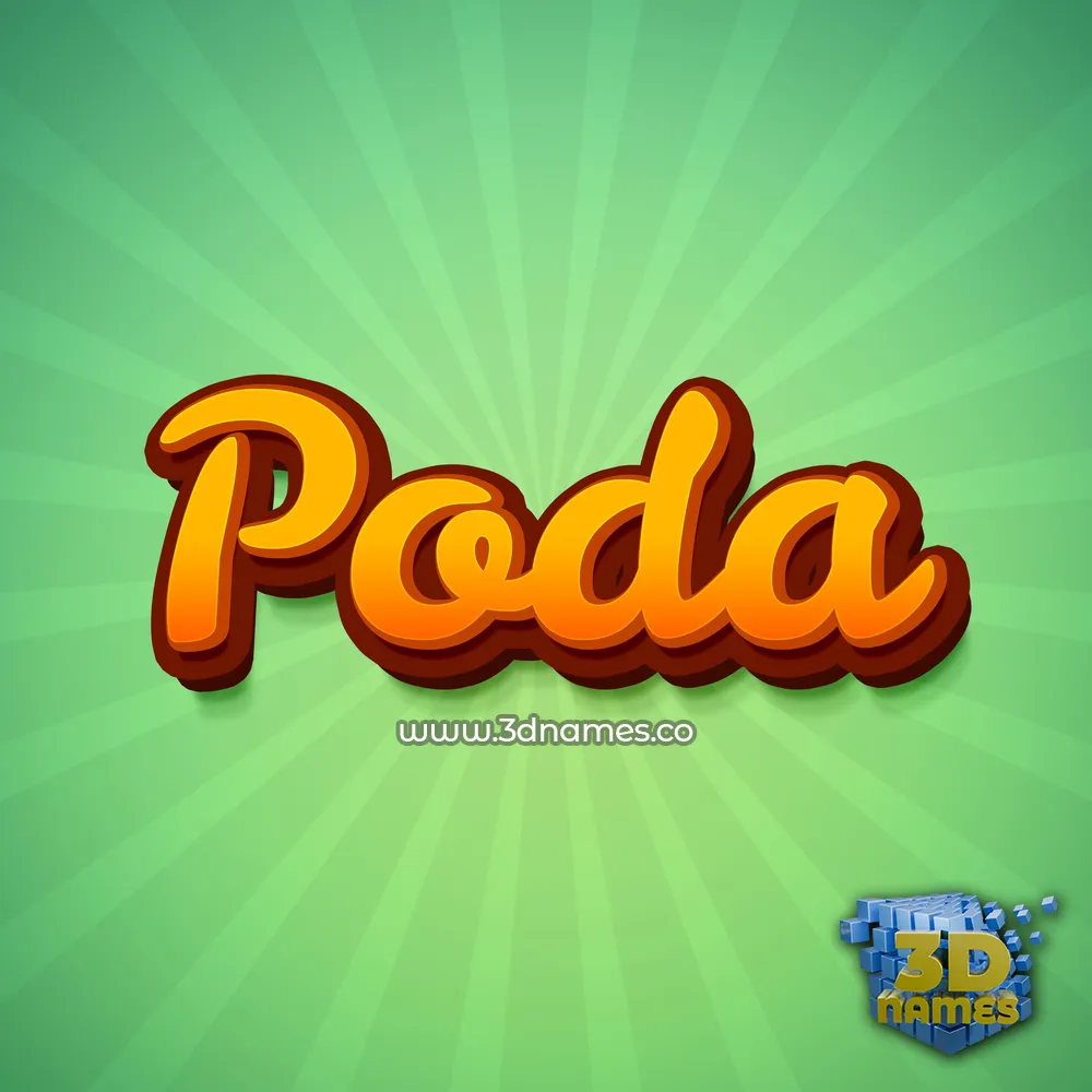 poda in Green Rays style - 3D name wallpaper
