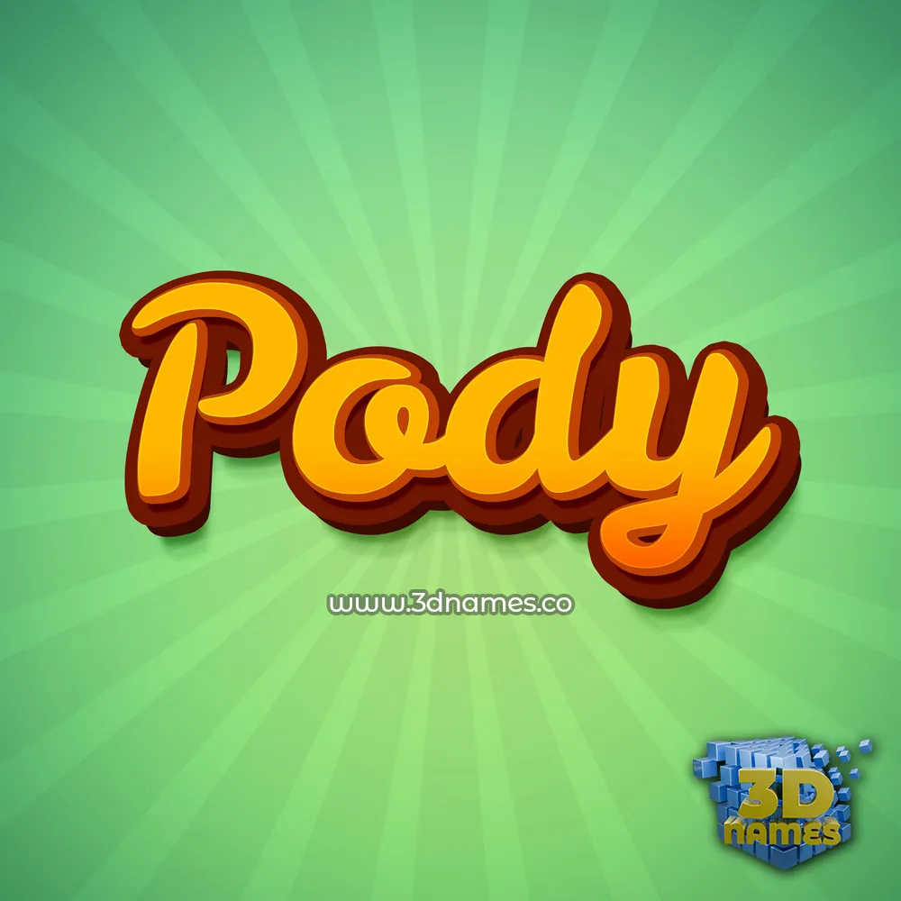 pody in Green Rays style - 3D name wallpaper