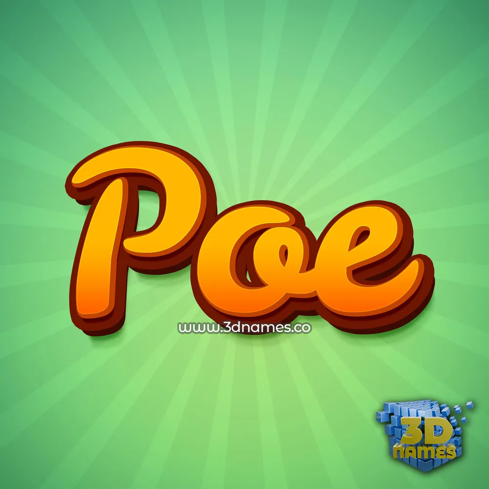 poe in Green Rays style - 3D name wallpaper