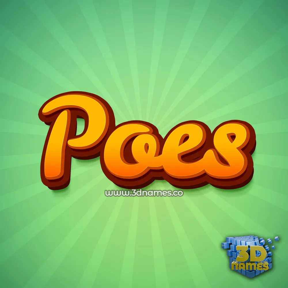 poes in Green Rays style - 3D name wallpaper