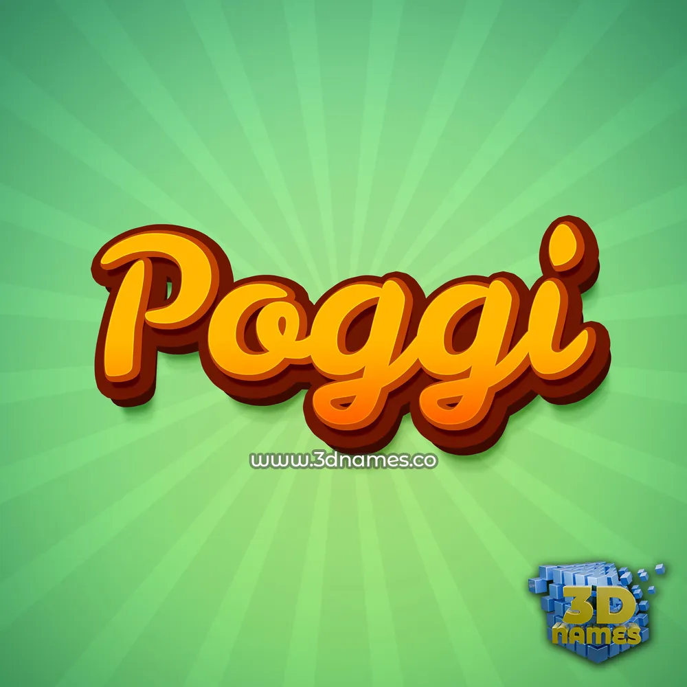 poggi in Green Rays style - 3D name wallpaper