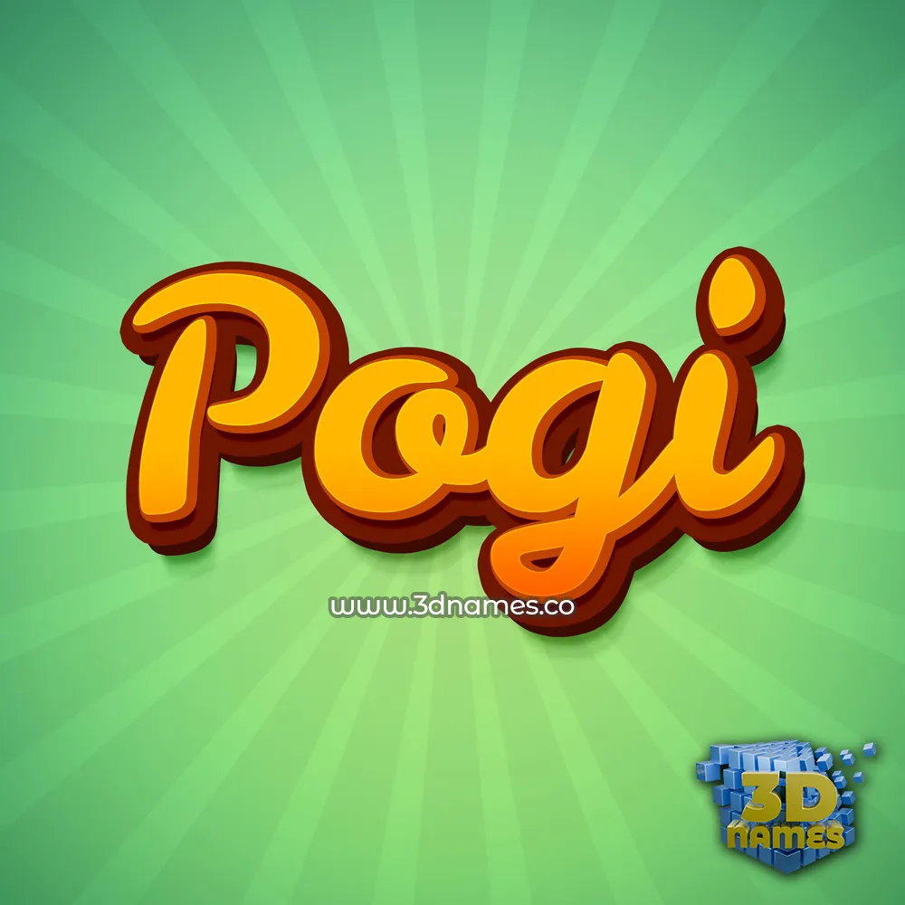 pogi in Green Rays style - 3D name wallpaper