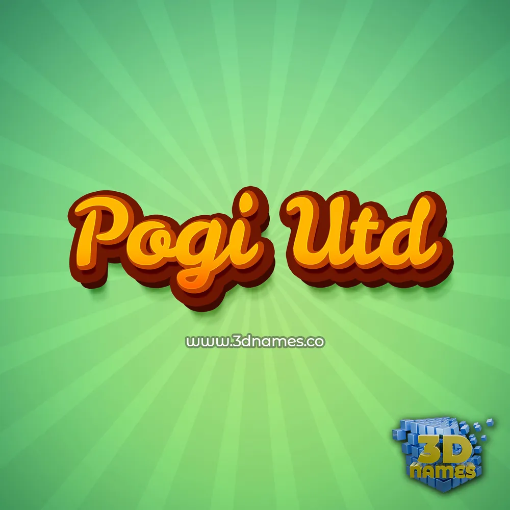 pogi utd in Green Rays style - 3D name wallpaper