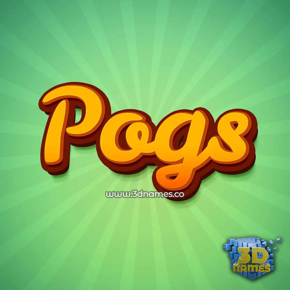 pogs in Green Rays style - 3D name wallpaper