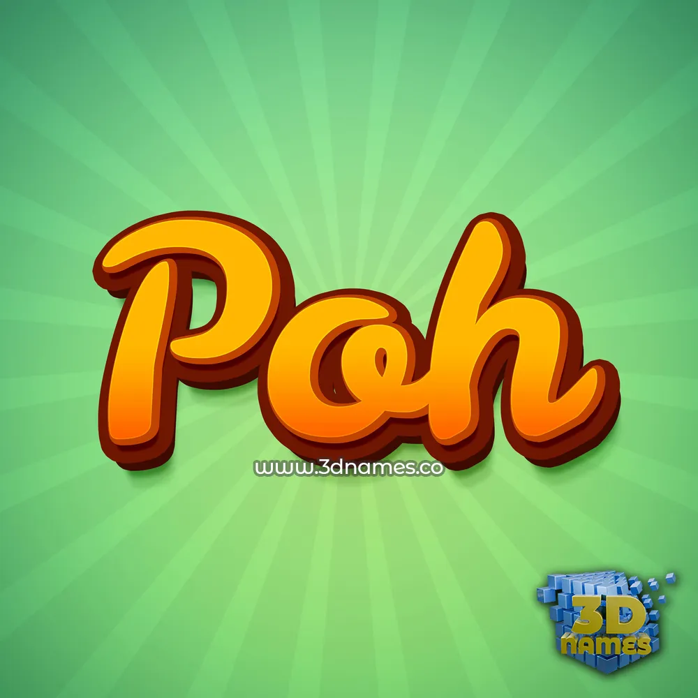 poh in Green Rays style - 3D name wallpaper