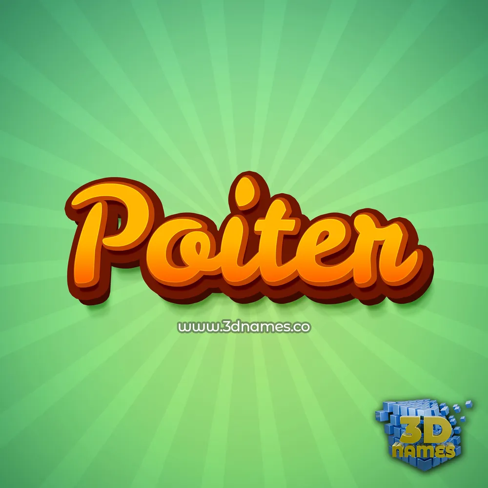 poiter in Green Rays style - 3D name wallpaper