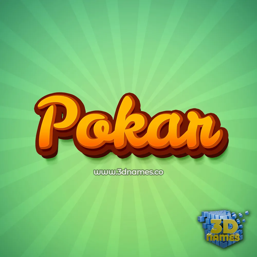 pokar in Green Rays style - 3D name wallpaper