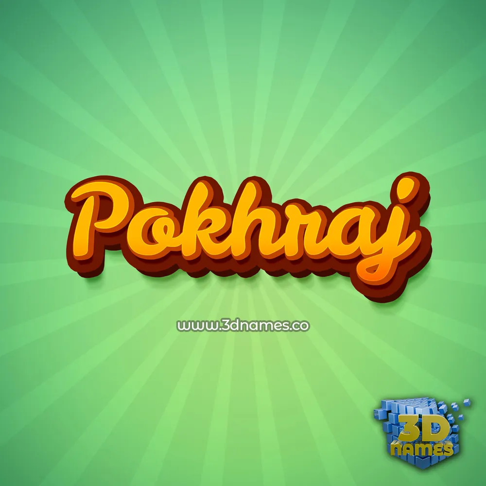 pokhraj in Green Rays style - 3D name wallpaper