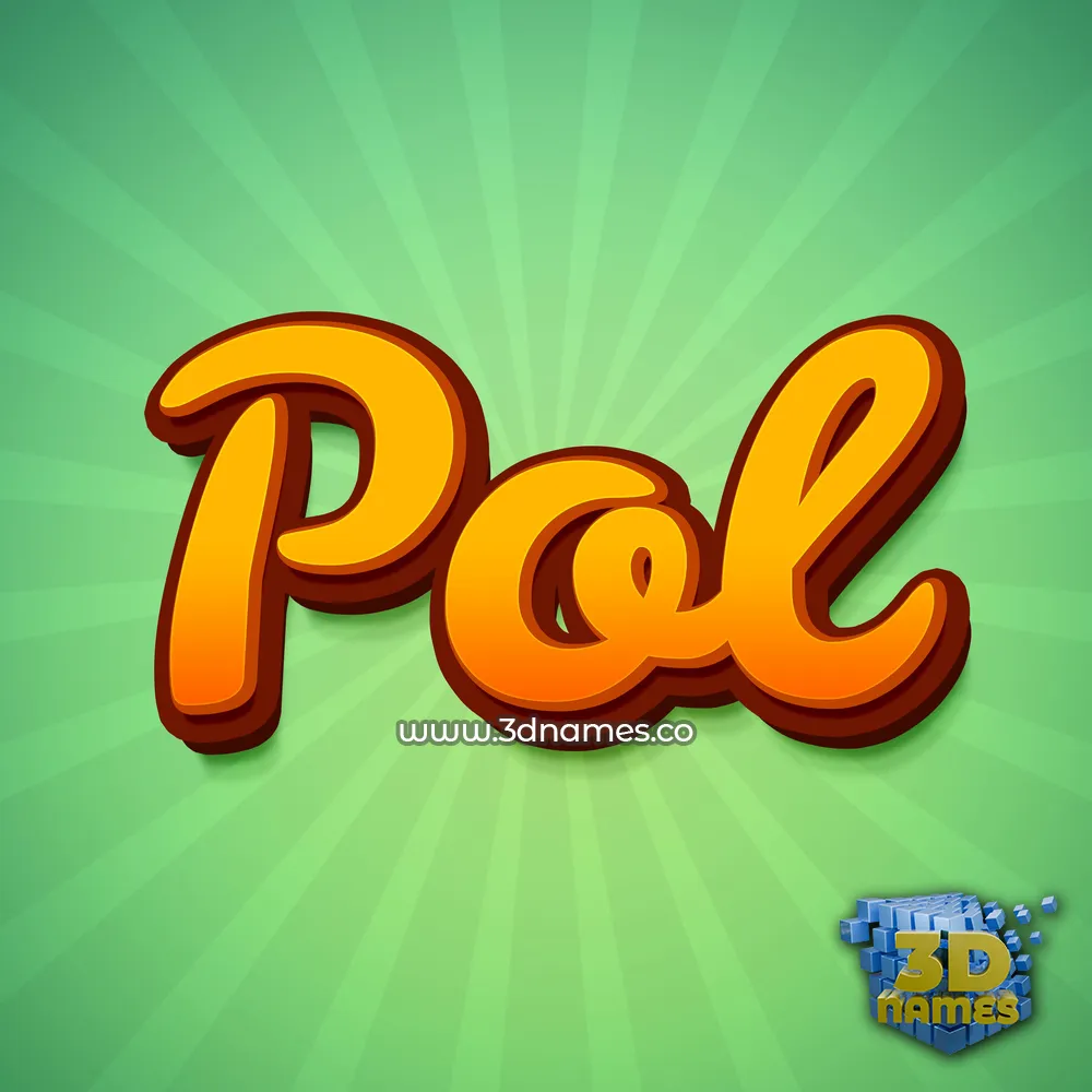 pol in Green Rays style - 3D name wallpaper