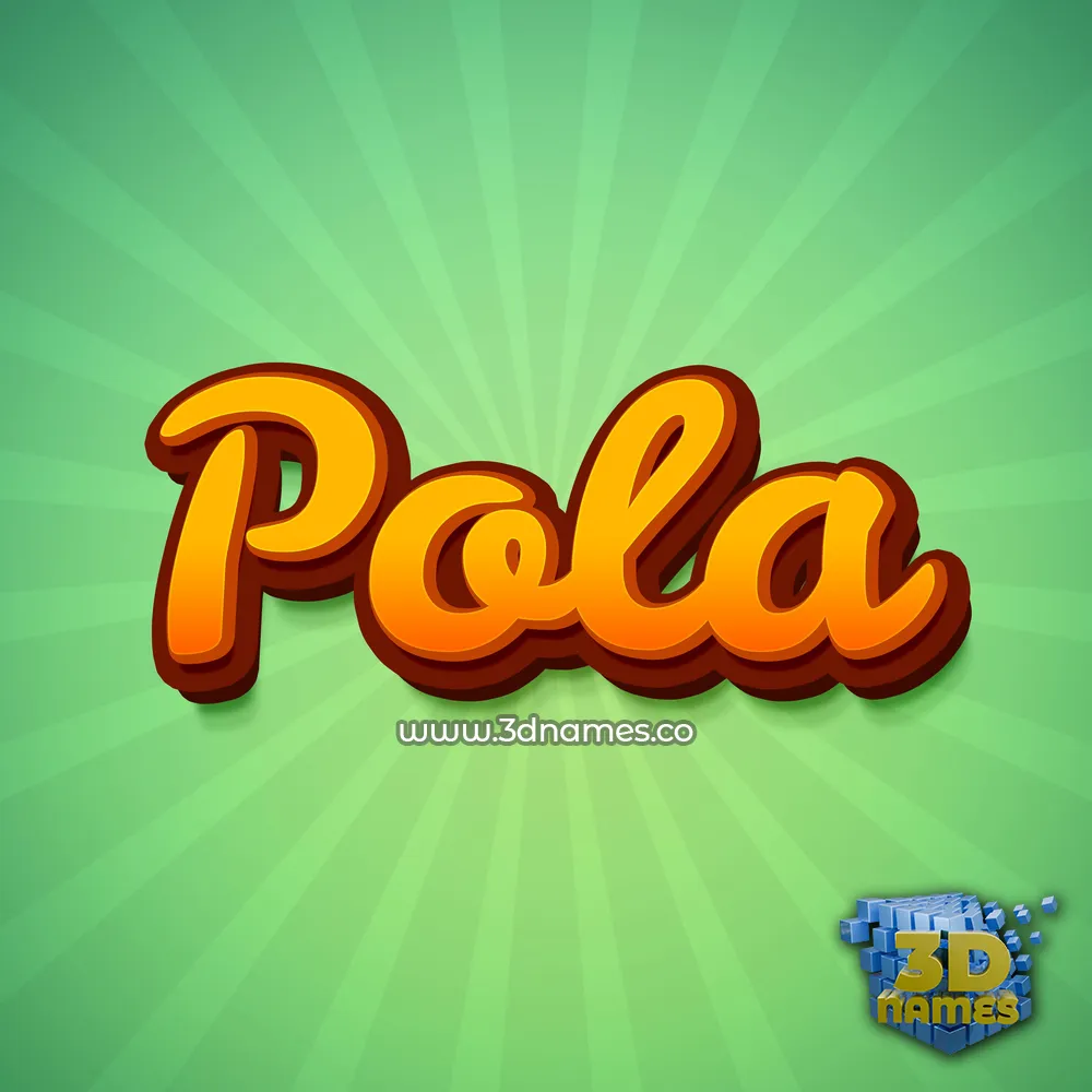 pola in Green Rays style - 3D name wallpaper