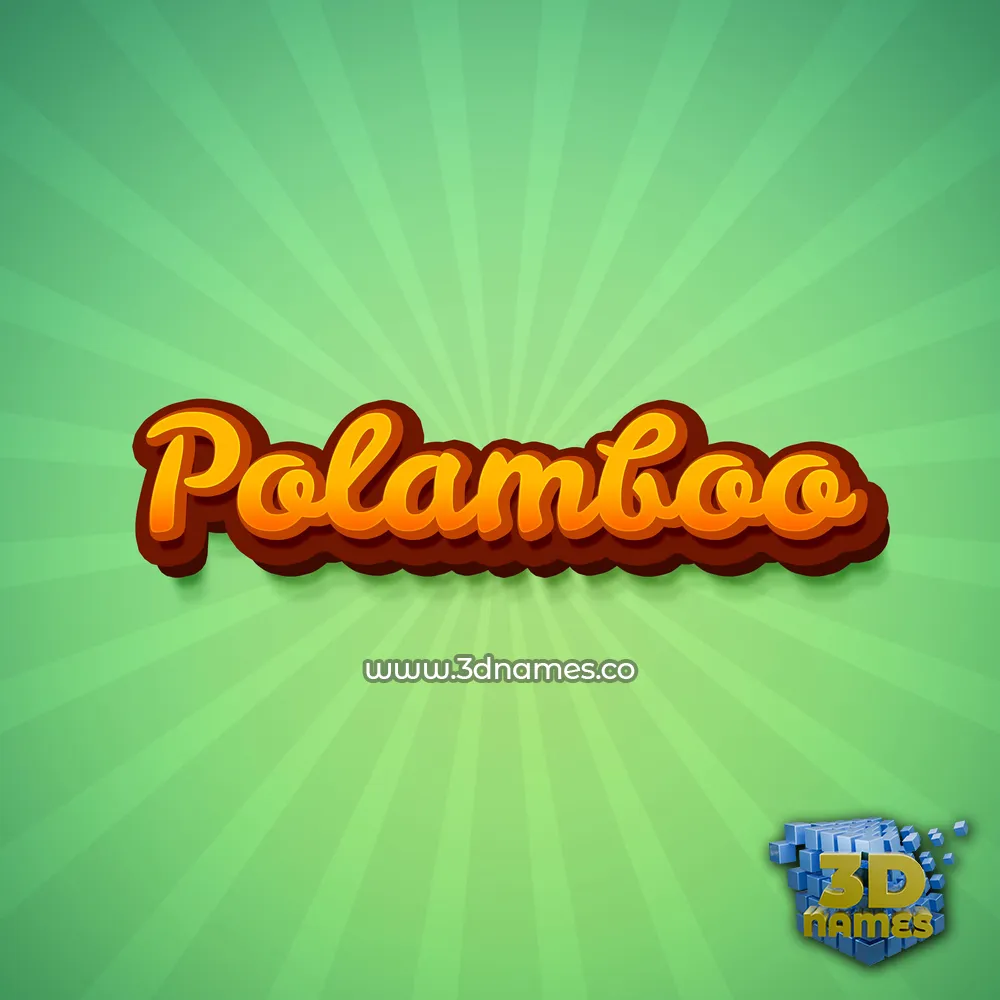 polamboo in Green Rays style - 3D name wallpaper