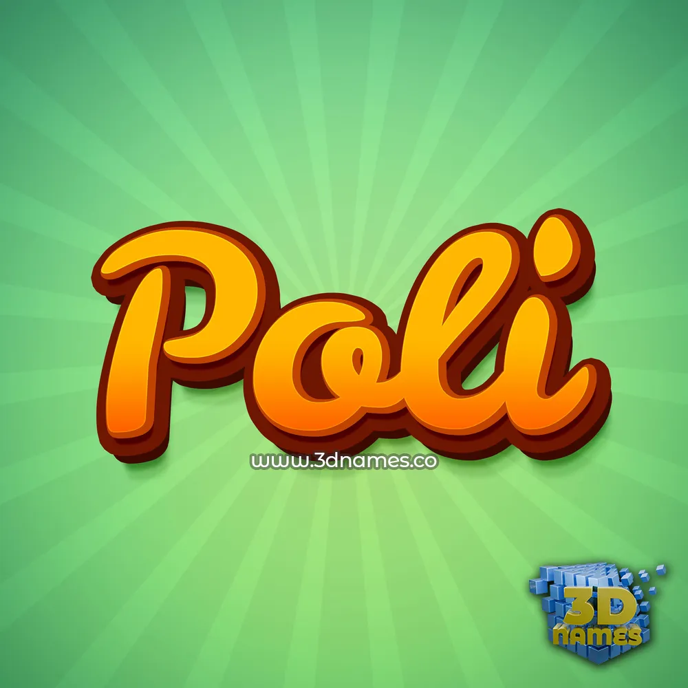 poli in Green Rays style - 3D name wallpaper